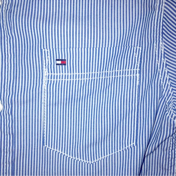 Kids Tommy Hilfiger Button -Up Pinstripe Shirt (Size 7) - Picture 4 of 5